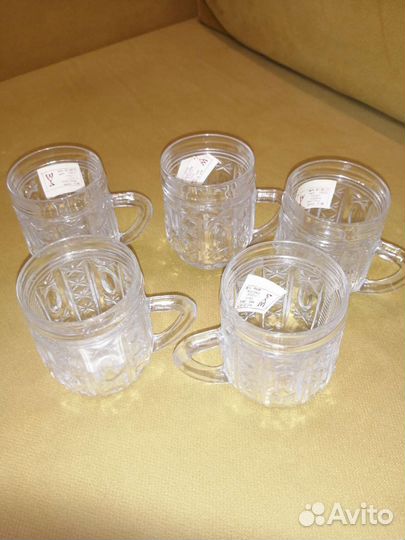 Новые кружки хрусталь СССР 5штук