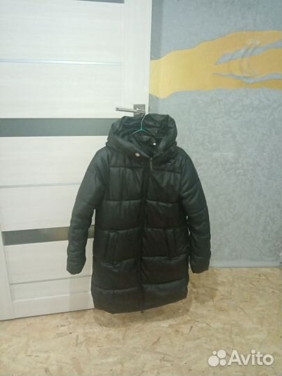 Пуховик экокожа