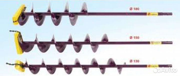 Шнек-ледобур правого вращен неро 150мм-0,62/0,96м