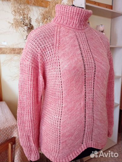 Свитер женский, мягкий, крупная вязка