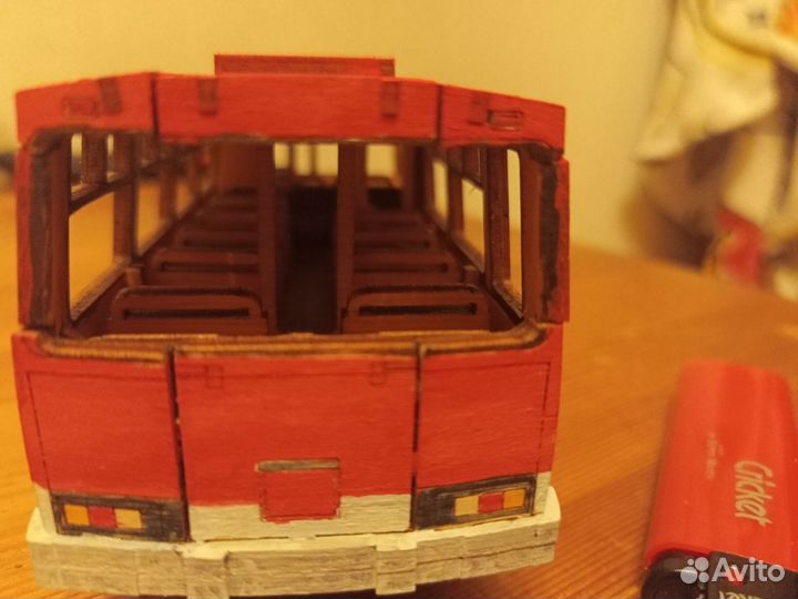 Деревянная модель 1/43 автобуса паз 3205