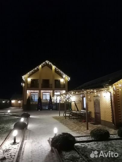 Гирлянда Уличная Бахрома Установка Монтаж