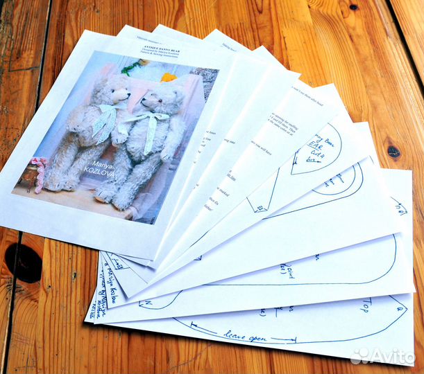 50см Выкройка Немецкого Антикварного Мишки Тедди