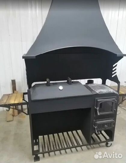 Мангал с печью под казан