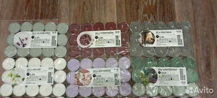 Свечи Икеа IKEA ароматические В гильзах