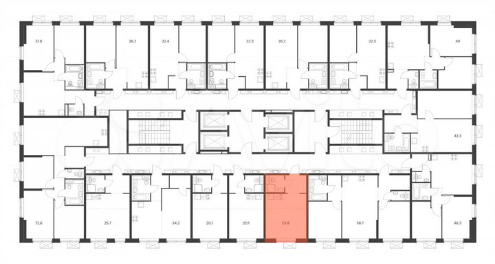 Квартира-студия, 23,8 м², 30/33 эт.