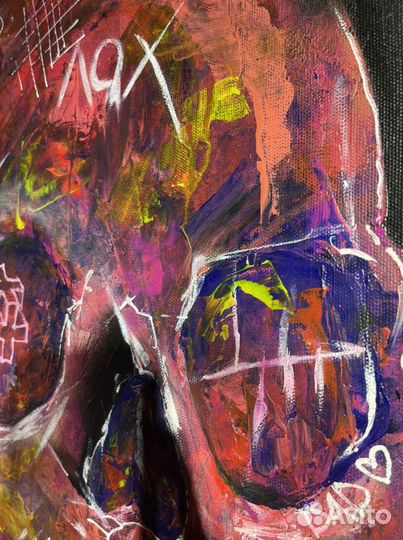 Картина 90х70 череп