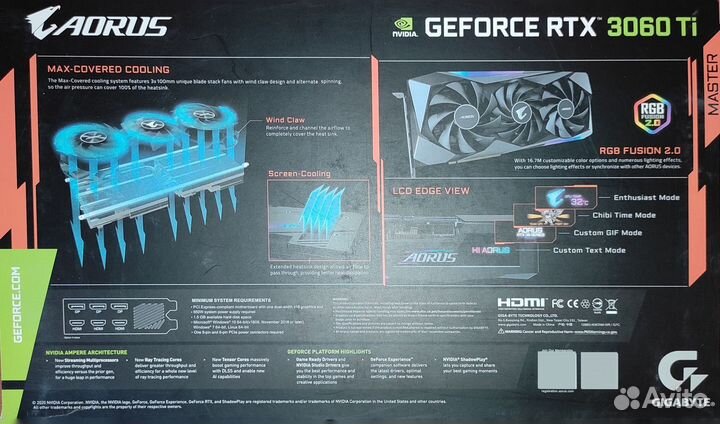 Видеокарта Gigabyte RTX 3060ti aorus master 8G