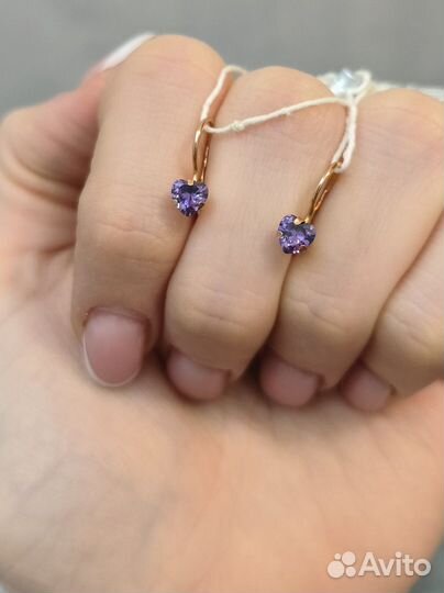 Золотые детские серьги 585