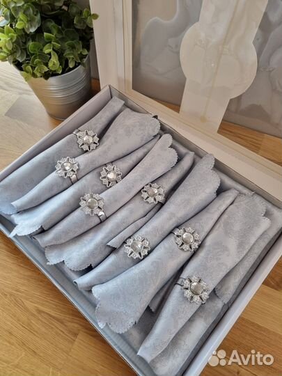 Новый набор скатерть + салфетки с кольцами