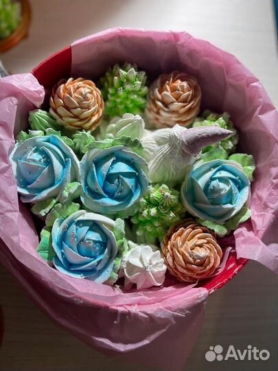 Зефирные цветы, зефир, зефирные букеты