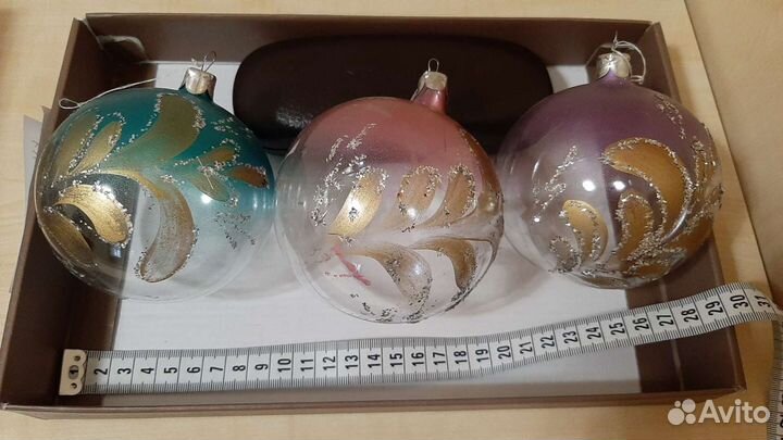 Ёлочные шары СССР, 3 штуки одним лотом