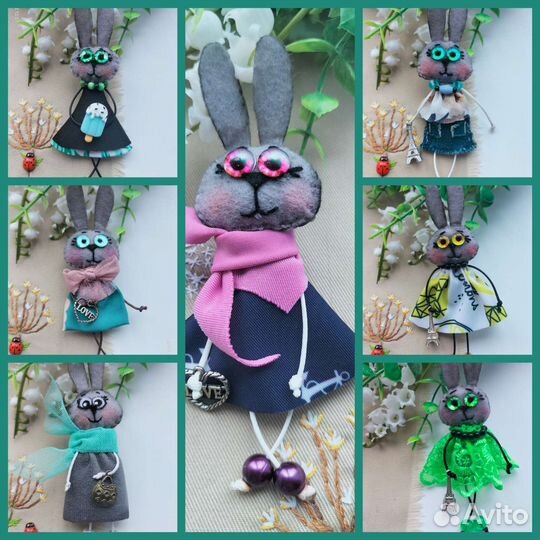 Брошка Зайка