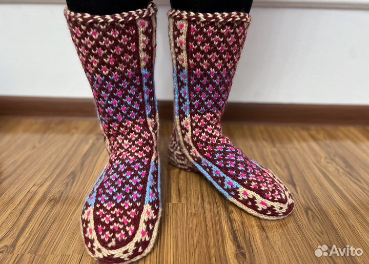 Вязаные Носки джурабы зимние, теплые