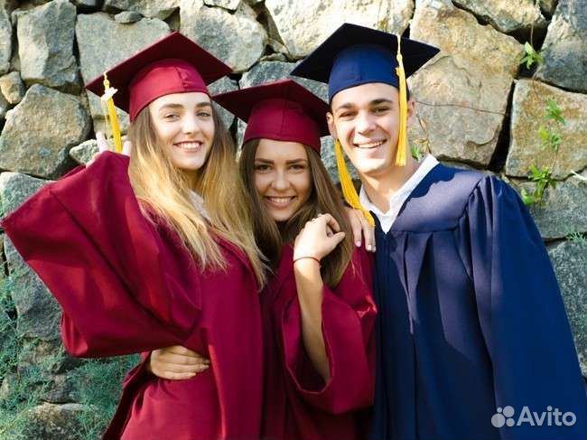 Мантия выпускника в аренду тёмно-синего цвета