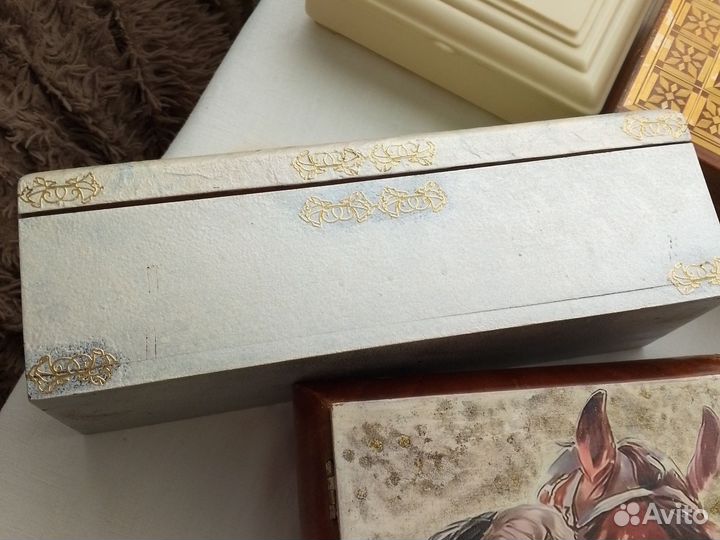 Шкатулки винтаж, дерево, карболит, декупаж