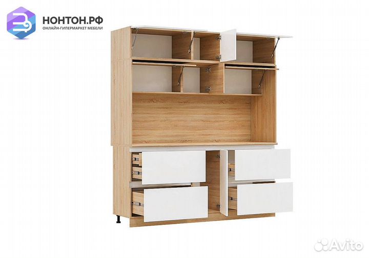 Центральная секция Карина 2 м белый глянцевый / со