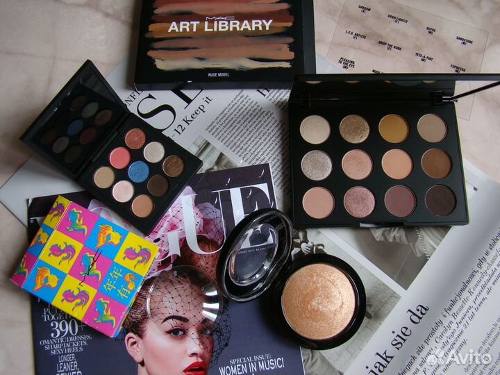 Пудра, Тени 12 и 9 цветов от фирмы MAC