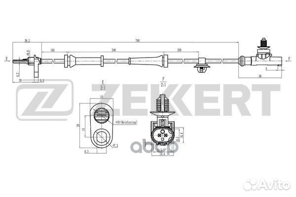 Датчик ABS передн. Citroen C1 05- Peugeot 107