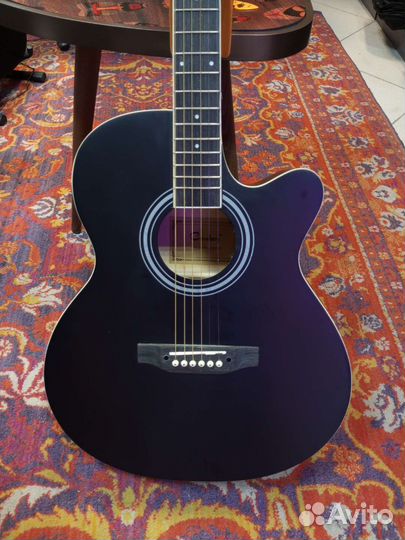 Акустическая гитара черная матовая