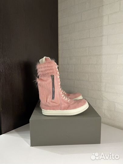 Rick owens Cargo Basket Pink High-Top Sneakers