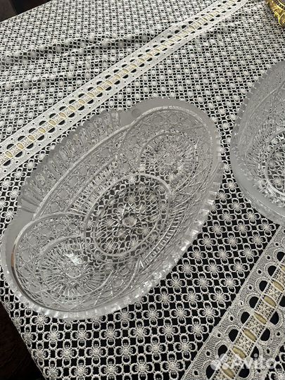 Ваза хрусталь лодочки большие