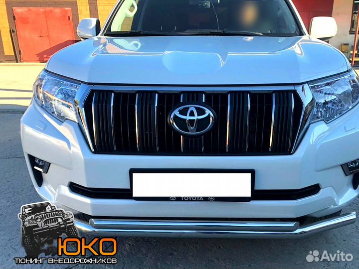 Защита переднего бампера TLC Prado 150