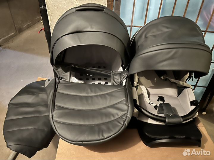 Коляска noordi fjordi 2 в 1 в эко-кожа