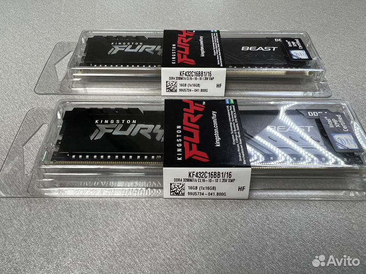Kingston fury Beast Black DDR4 16Gb новая