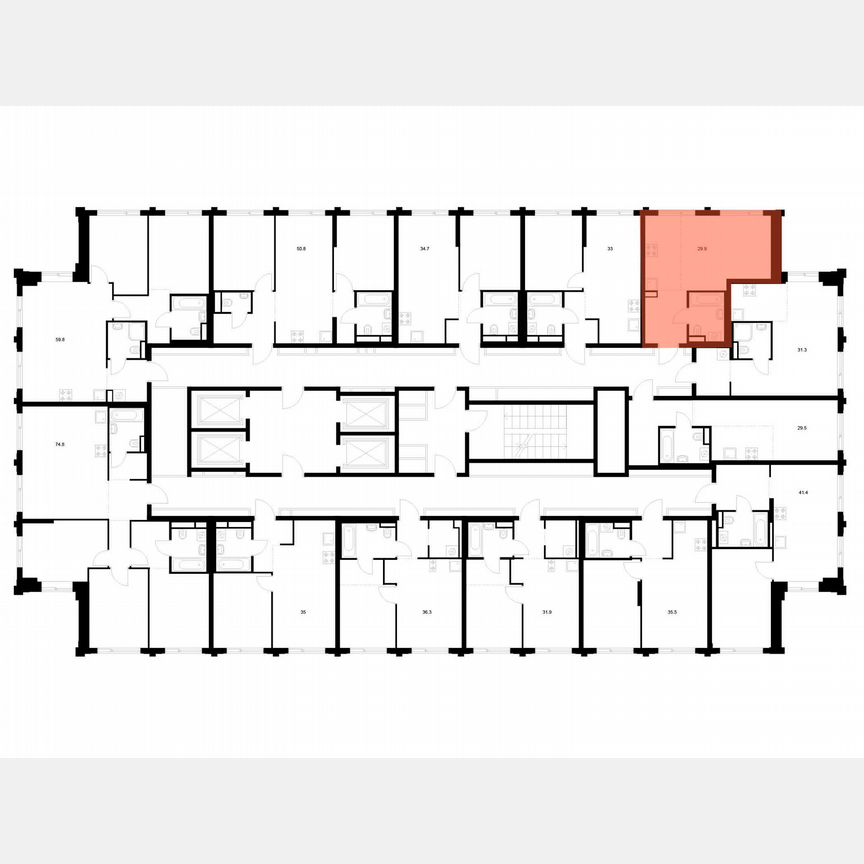 Квартира-студия, 29,9 м², 19/32 эт.
