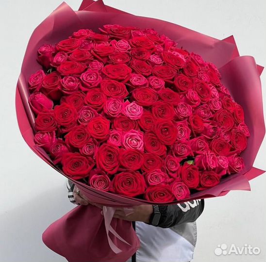 Букеты из 101 Розы 70см