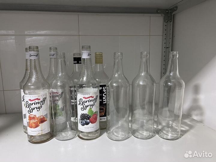 Бутылки стеклянные для декора