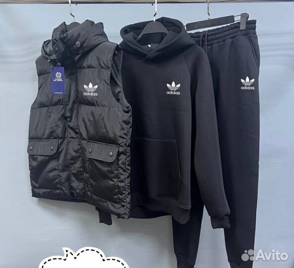 Спортивный костюм adidas тёплый+жилет