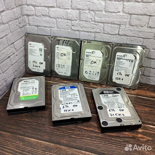 Жесткие Диски 1TB SATA. Проверенные с гарантией