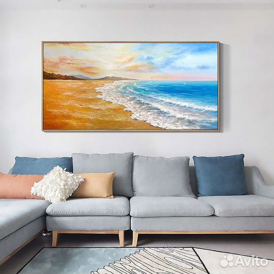 Большая картина маслом Вот он рай Морские пейзажи