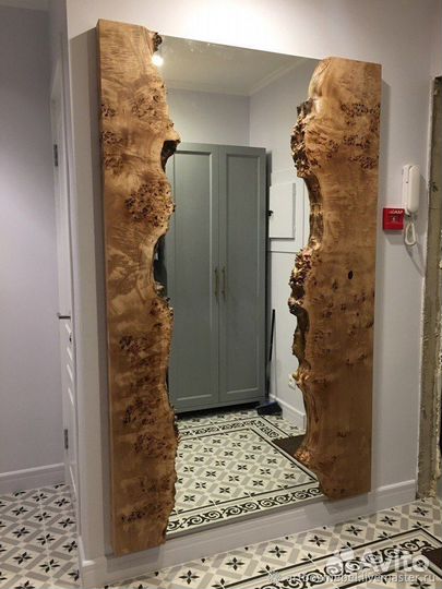 Зеркало из слэбов лофт