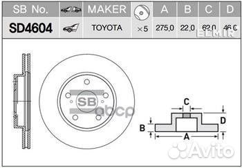 Диск тормозной (43512-12670) перед Sangsin BD4609