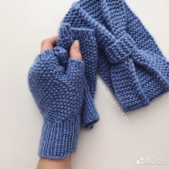 Митенки Перчатки без пальчиков Вязаные