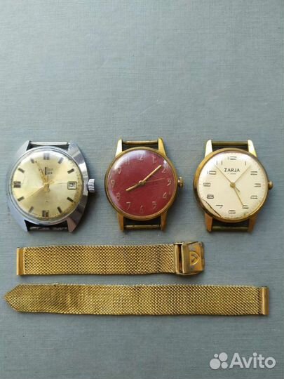 Часы позолоченные с браслетом из СССР