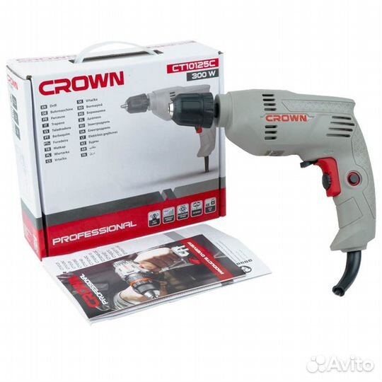 Безударная дрель Crown CT10125C (300 Вт, макс диам
