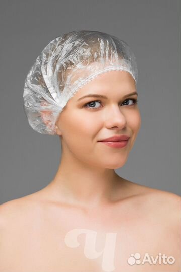 Шапочка для душа, прозрачный, 100 шт