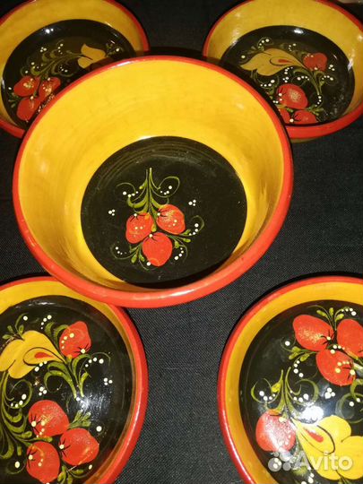 Посуда деревянная, хохлома СССР