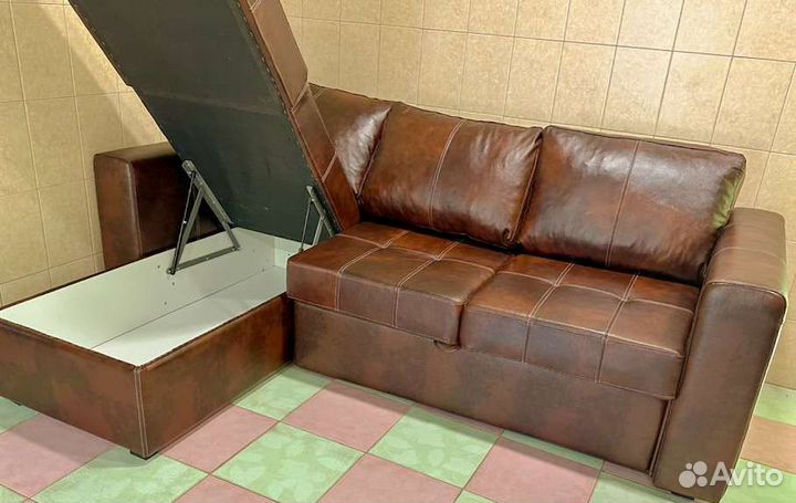 Диван кровать, кожаный, финский