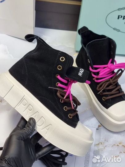 Кеды женские prada замша