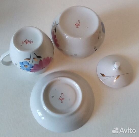 Молочник+сахарница+блюдца Дулево, СССР 1970-е г.г