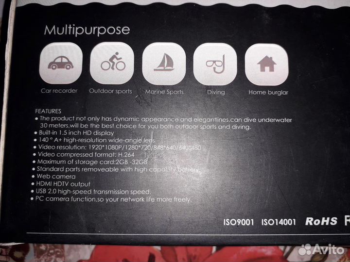 Видеокамера sports HD DV