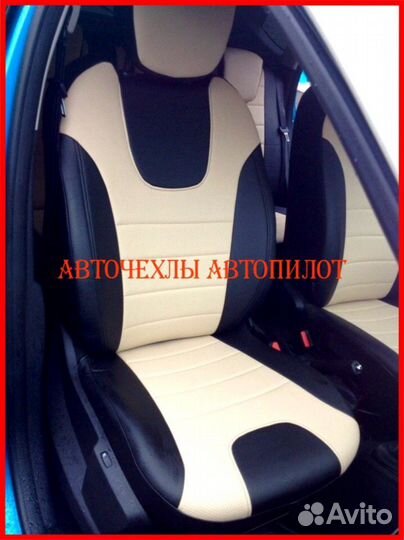 Чехлы Автопилот Renault Kaptur из экокожи чёр-бел