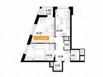 2-к. квартира, 58,3 м², 13/17 эт.