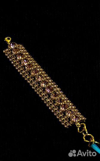 Браслет с аметистами swarovski