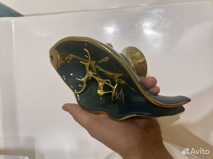 Мыльница керамическая со сливом